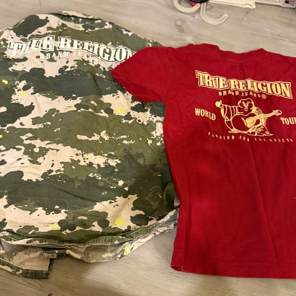 True Religion Kids Camo and Red Shirt Duo