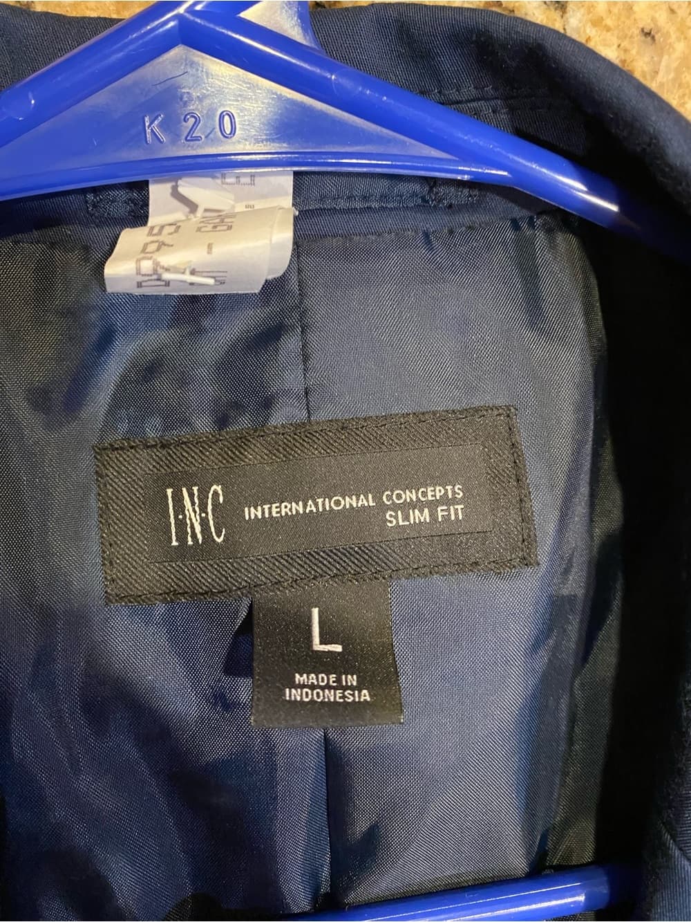 INC International Concepts Navy Single-Breasted Sport Coat