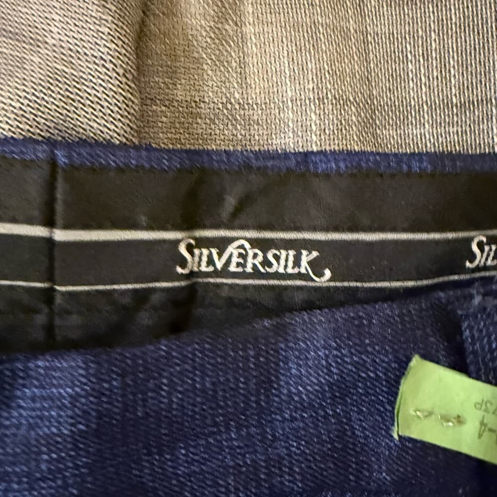2 silver silk men’s dress pants 40x30