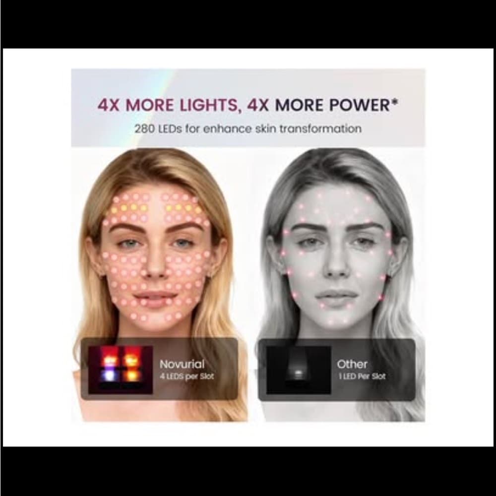 Black and Red LED Face Mask