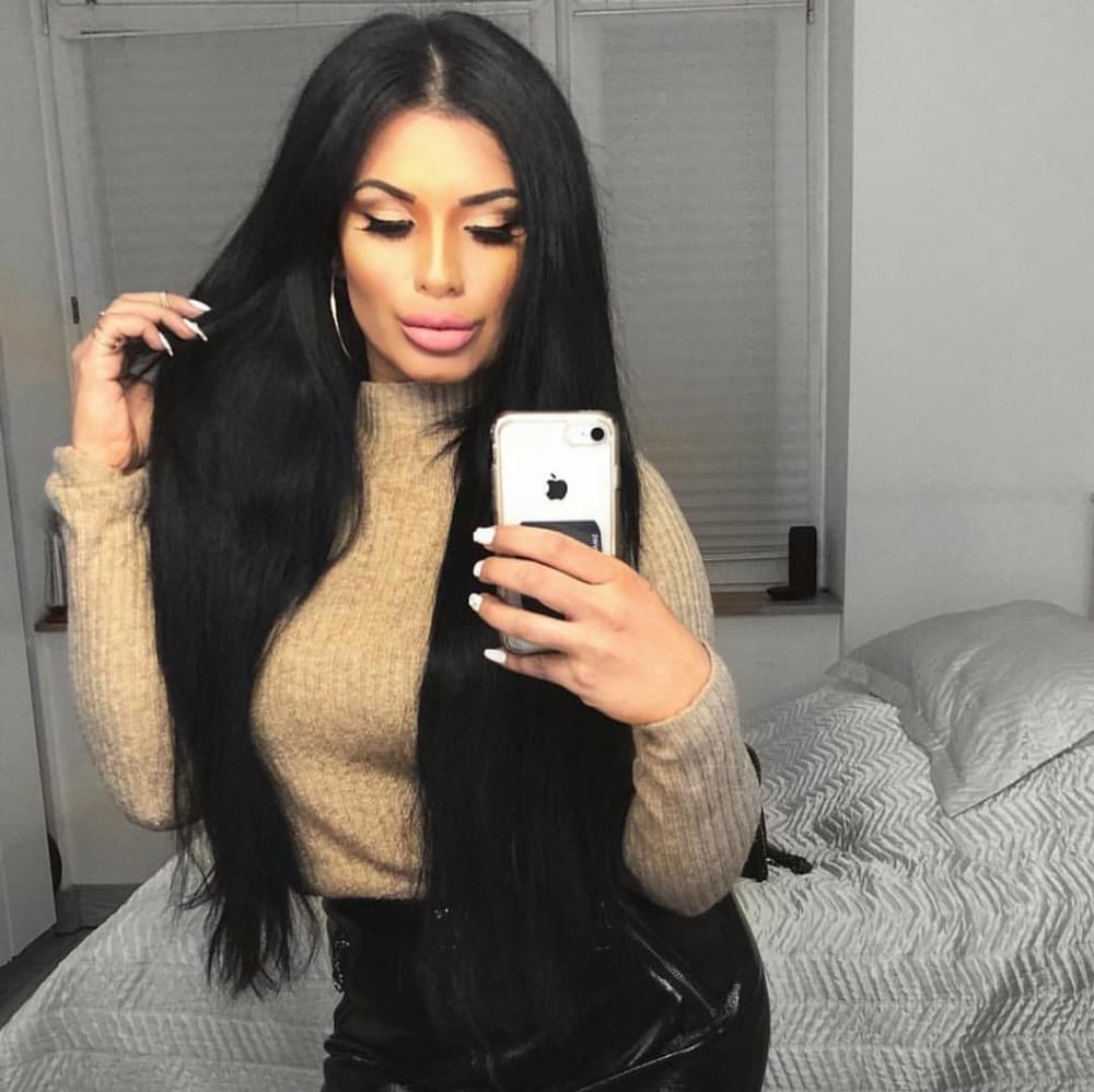 Black Straight Lace Front Wig