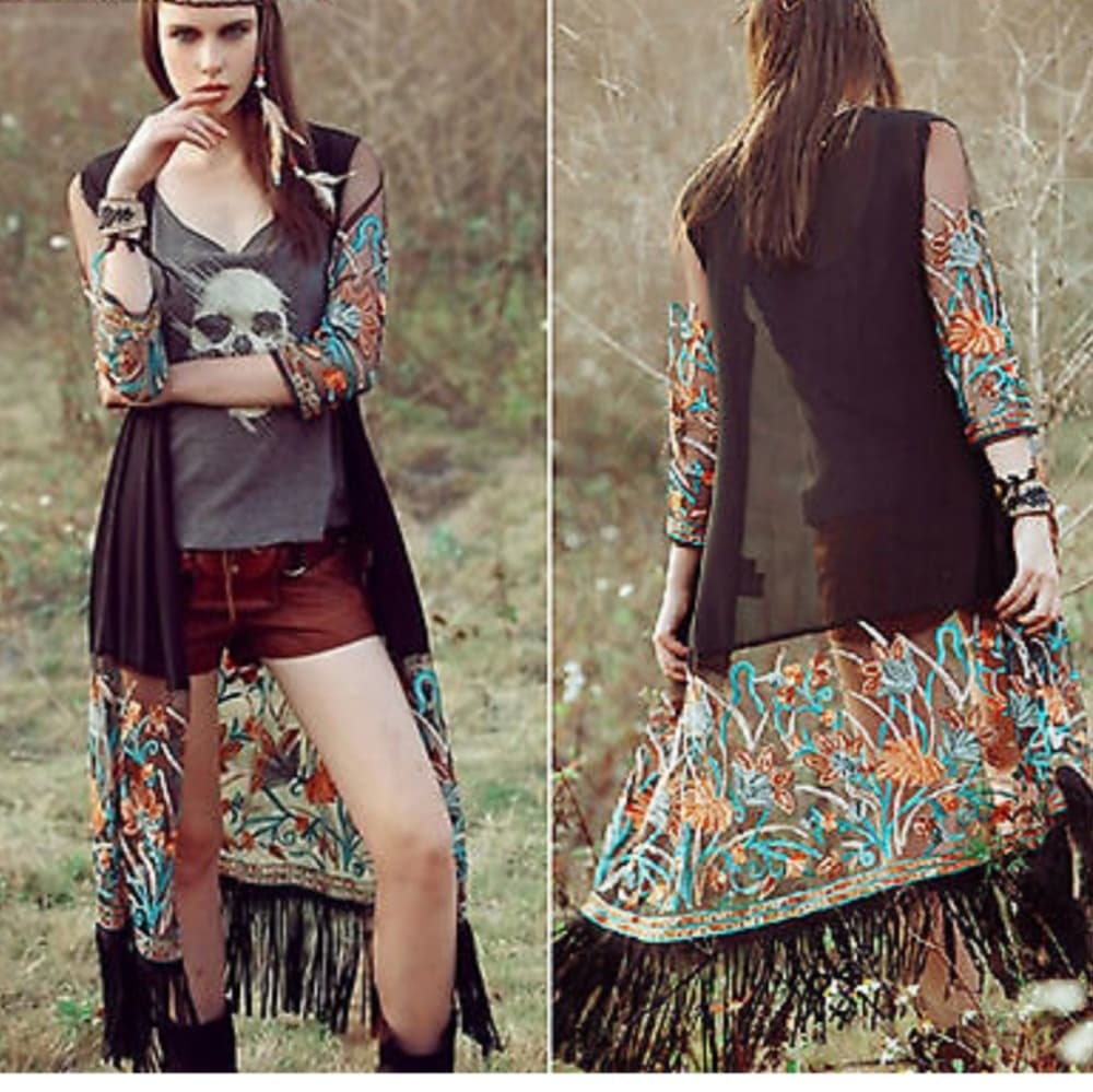 Tassel Cardigan Kimono Chiffon
