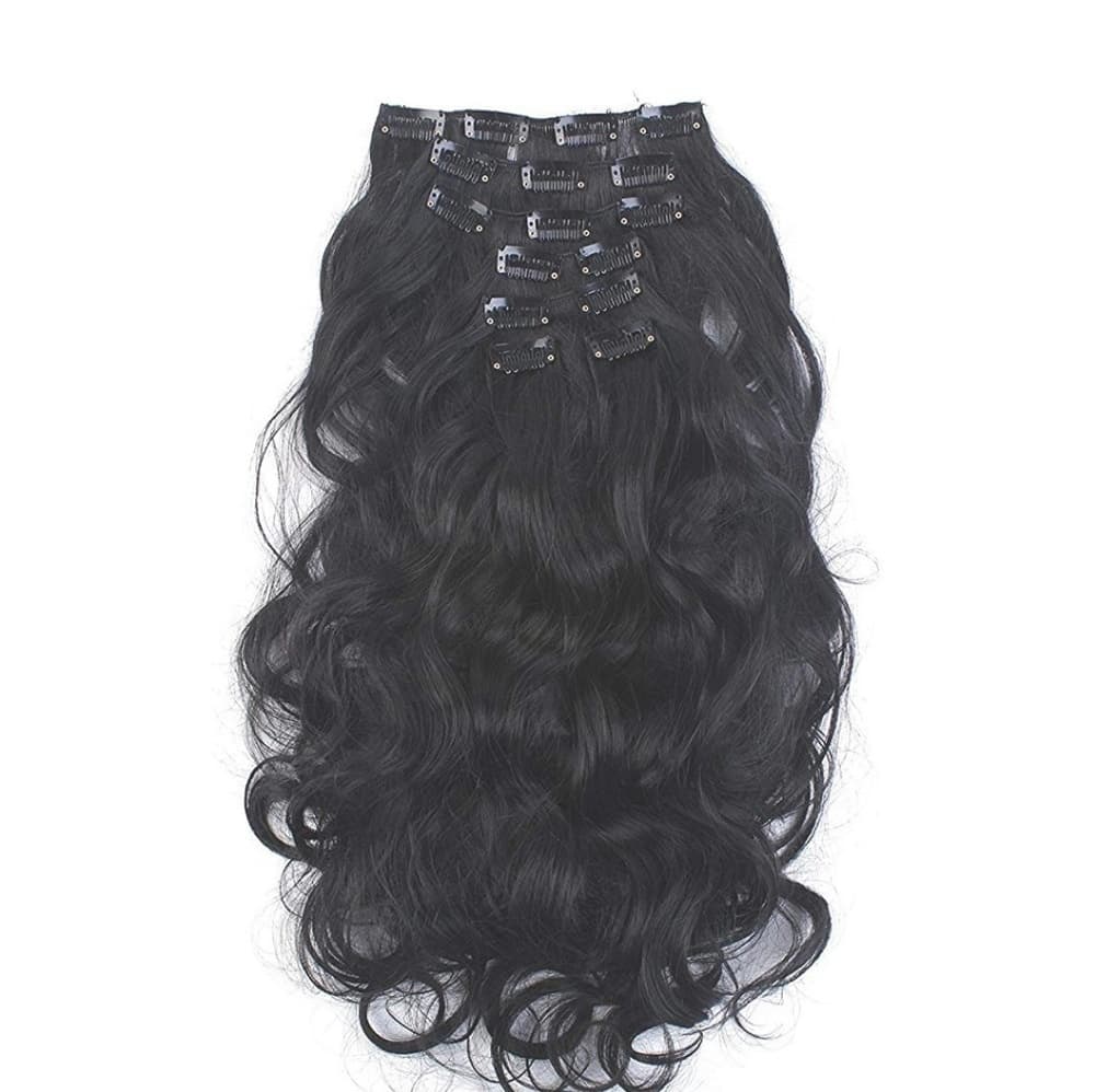 Black Curly Full Head Clip in Extension