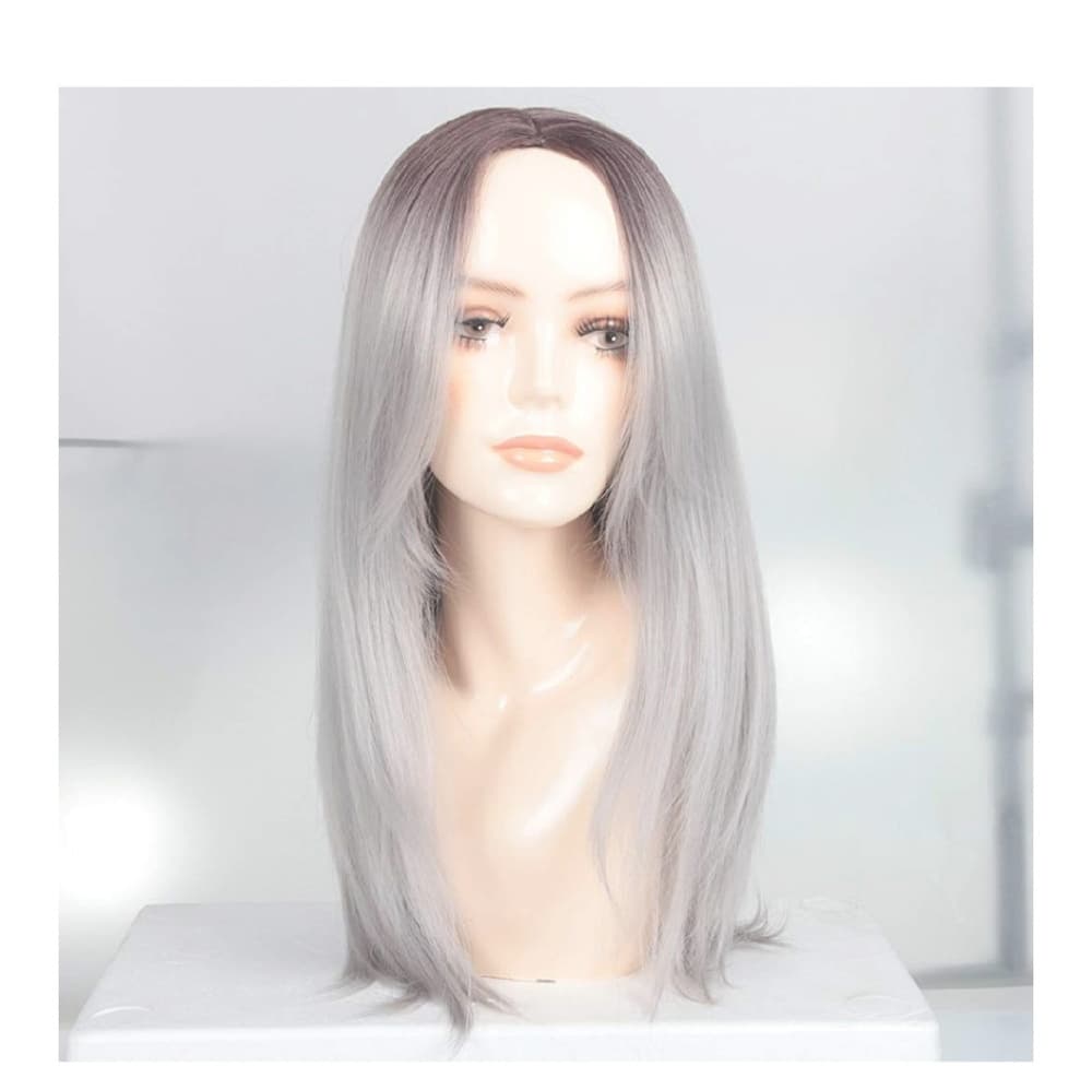 Ombre Brown Gray Full Wig