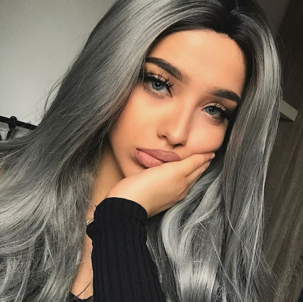 Black Gray Ombre LaceFront Wig 22-26 inches!!