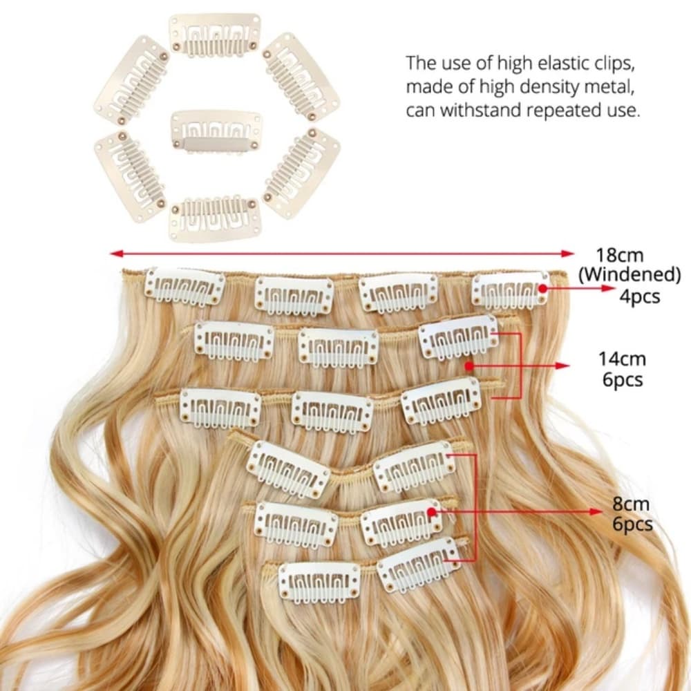 Blonde Wavy Beauty Full Head clip in Extension