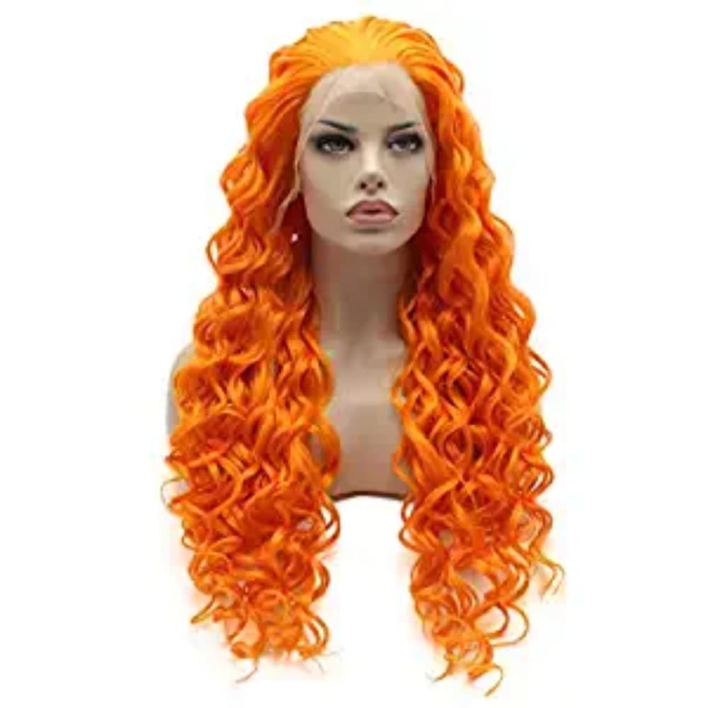 Orange Curly Lace Front Wig