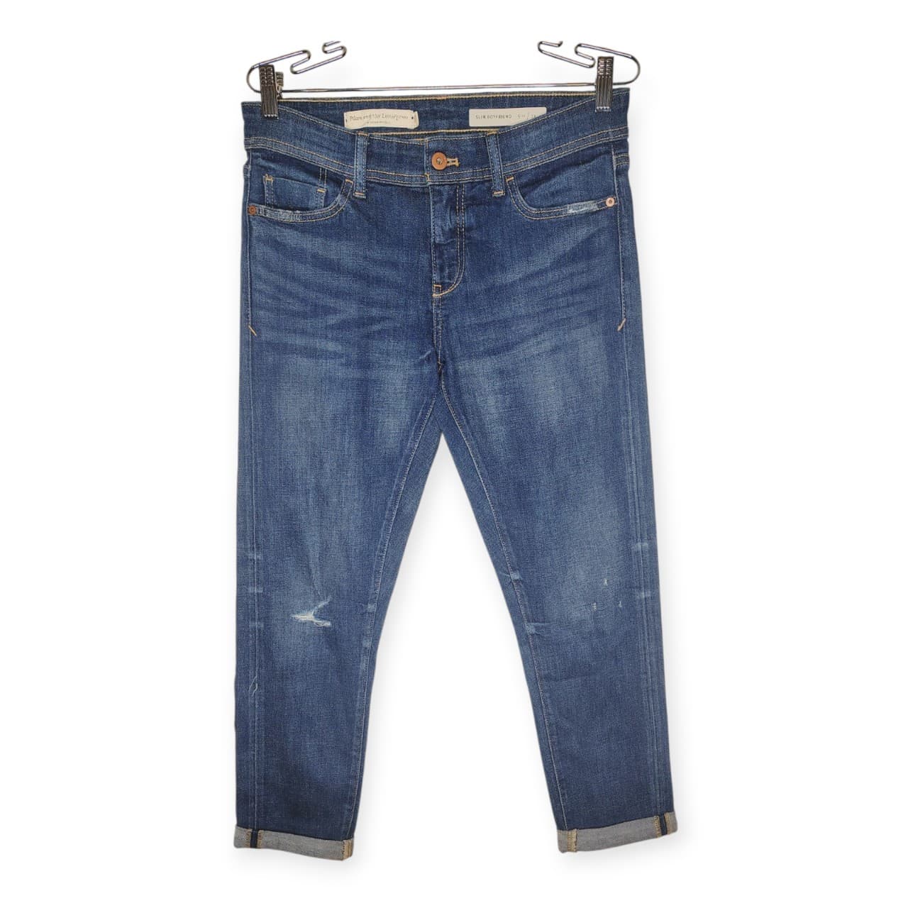 Pilcro & the Letterpress ANTHROPOLOGIE Cropped Slim Boyfriend Jeans: sz 26