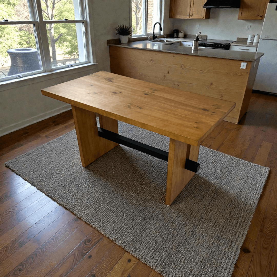 Hokku Designs Rickye Oak Trestle Wood Dining Table