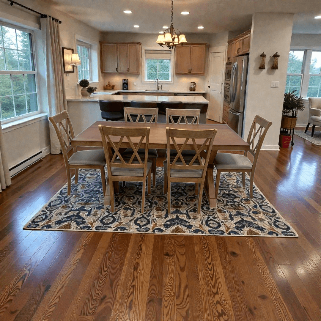 Lark Manor Tamika Enna Morden Farmhouse Wood Trestle Dining Set