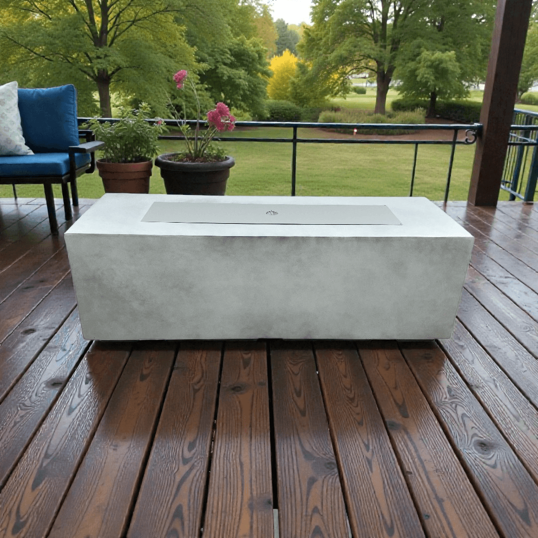 Brayden Studio Rectangle Large Outdoor Patio Propane Fire Pit Table