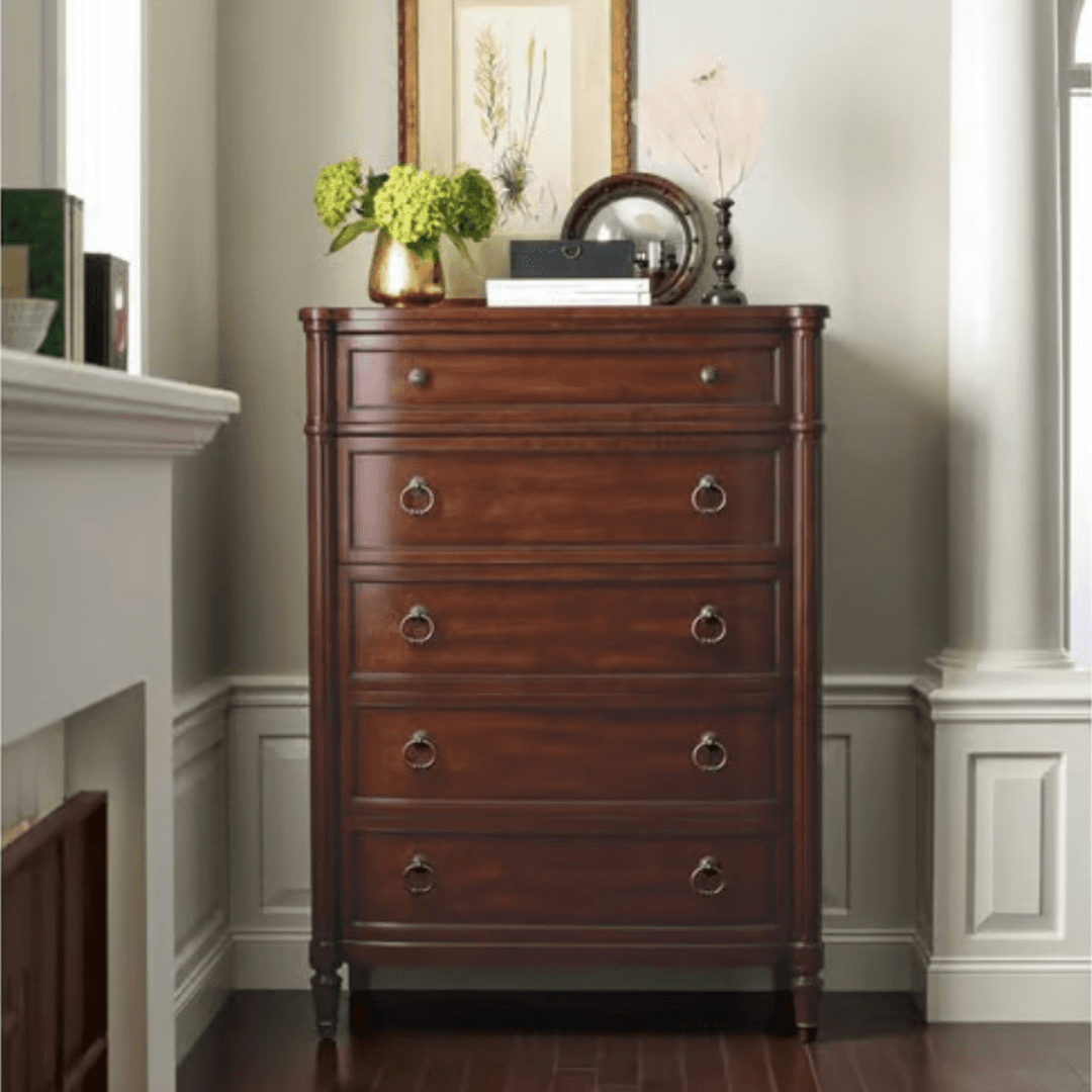 Hooker Furniture Charleston 5-Drawer Cherry Wood Accent Chest Maraschino Cherry