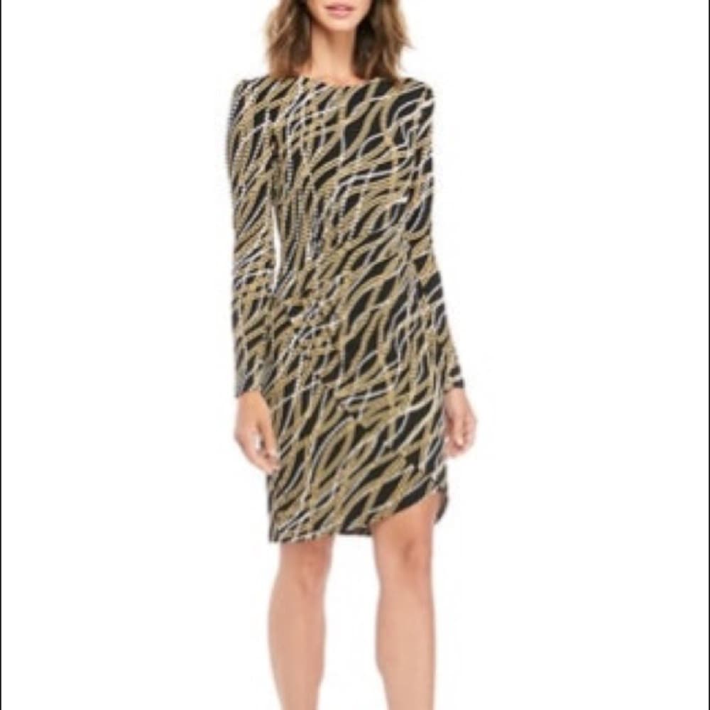MICHAEL Michael Kors Lola Faux Wrap Dress -Chains