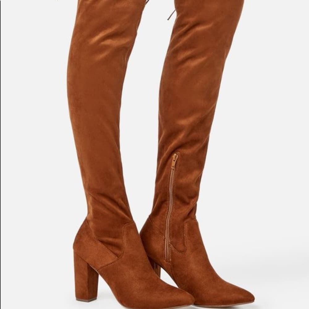Mariam Over-The-Knee Boot in Cognac by JUSTFAB