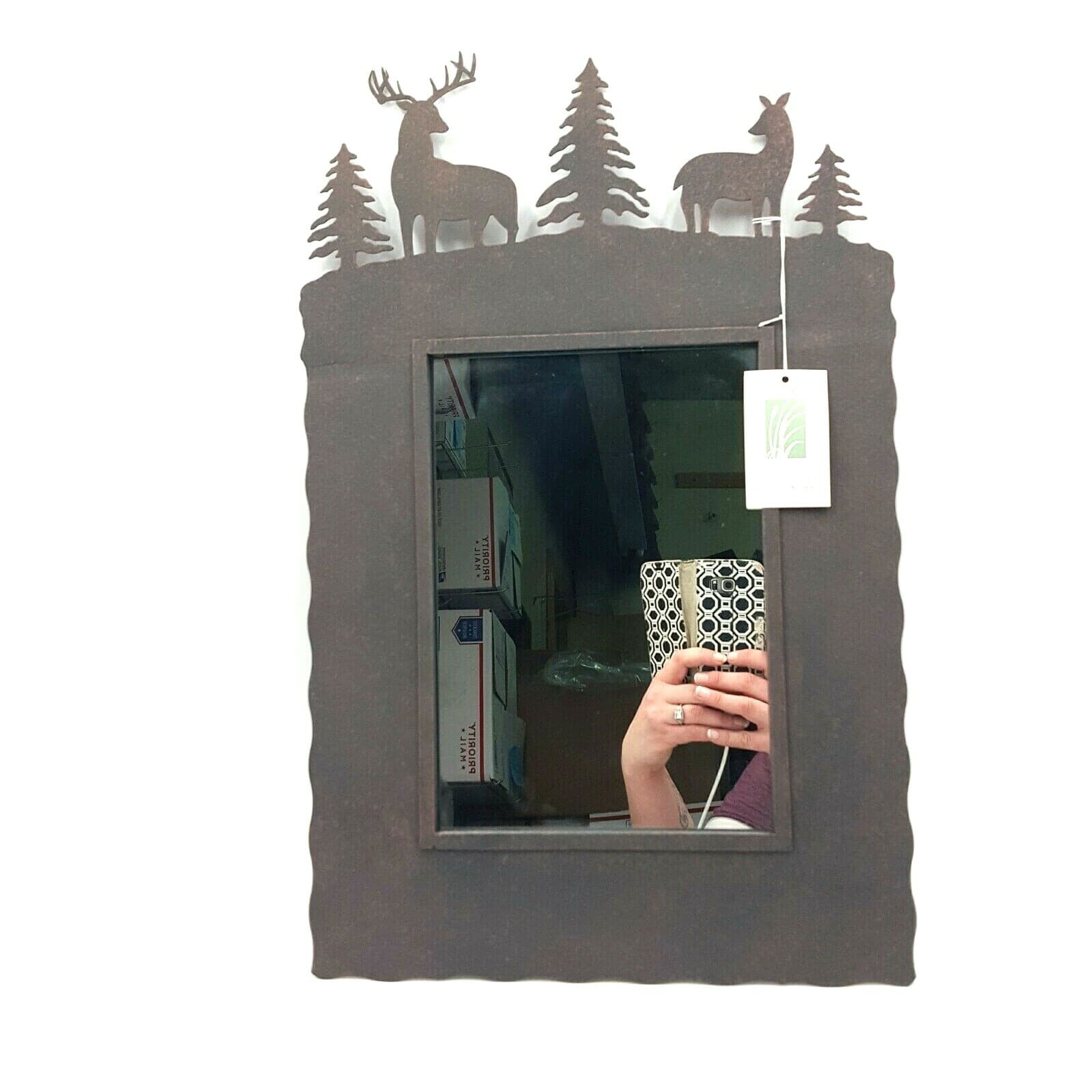 Gift Rustic Home Decor Deer Themed Mirror Dennis East Island Creek New Hanging