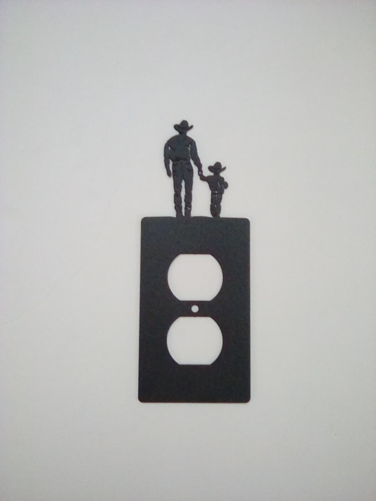 Single Outlet Cover Cowboy Son Metal Farm Cabin Ranch Lodge Rustic New