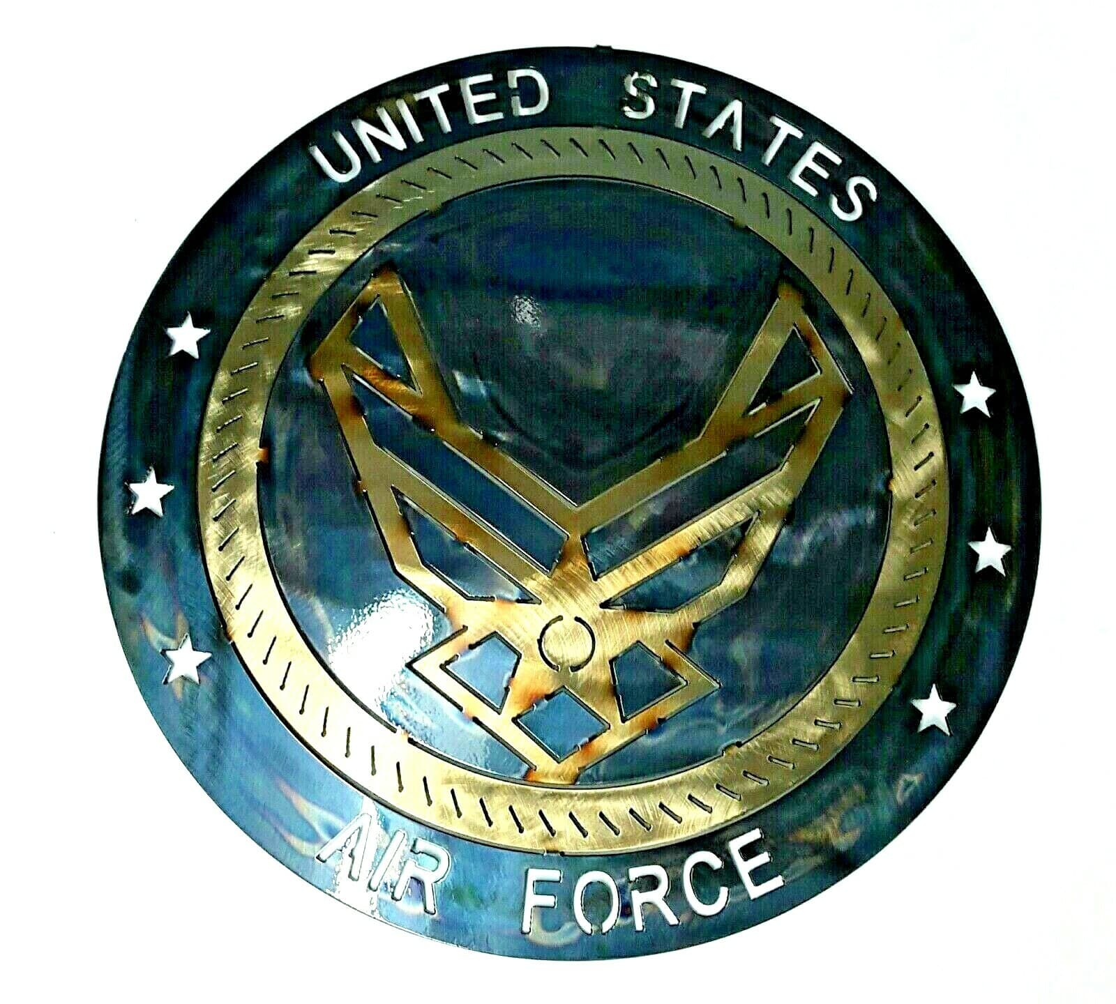 Air Force Lazart Metal Decorative Round Shield Military Service Emblem Gift A5