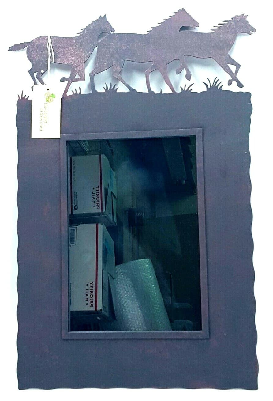Gift Rustic Home Decor Running Mustang Horse Mirror Dennis East New Hanging