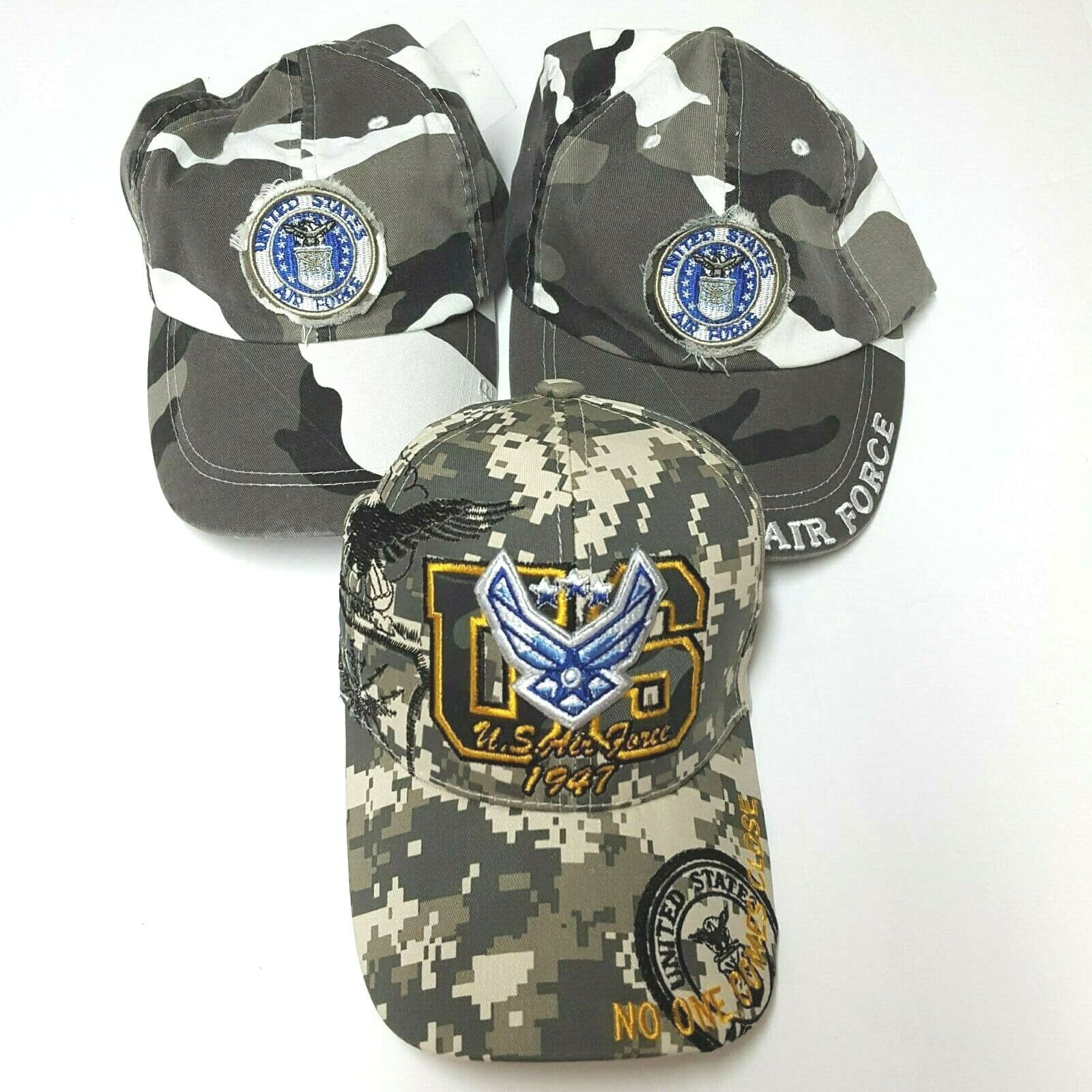 US Air Force Emblem Baseball Ball Cap Hat Camo Brown Military Adjustable C1