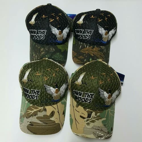 Hunters "Own The Woods" Hunting Ducks Camo Adjustable Baseball Cap Ball Hat C2