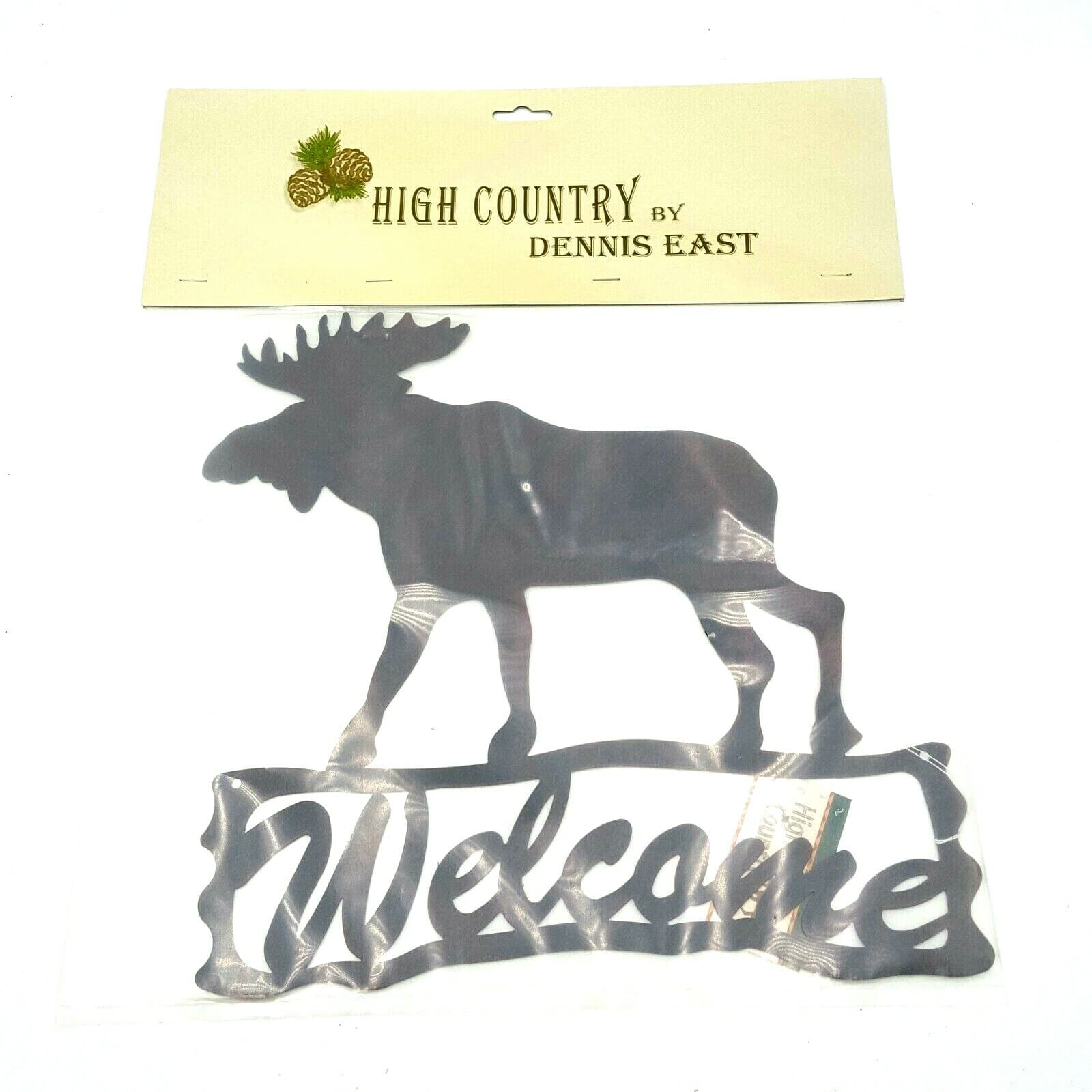 Moose Welcome Plaque Log Cabin Lodge Wilderness High Country Dennis East