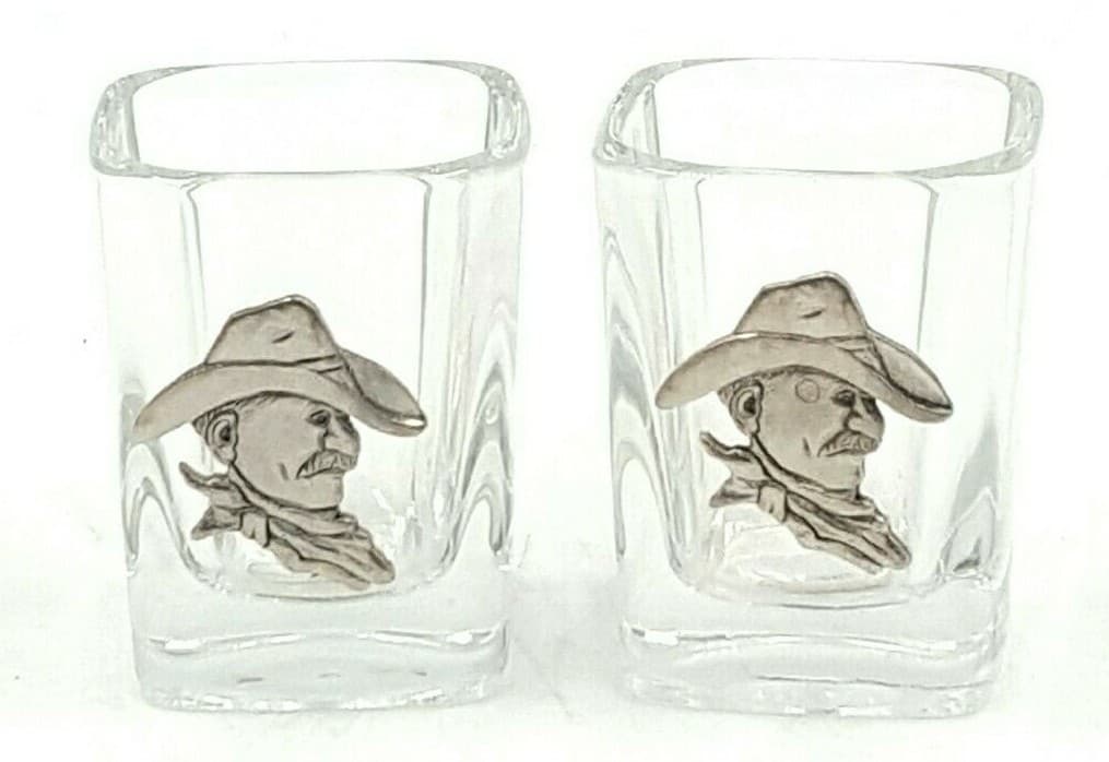 Cowboy Themed Shot Small Glasses Candle Holders Kitchen Dinning Western New