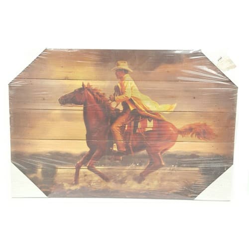 Cowboy Life Running Horse Picture Nature Wood Prints Ranching Outdoors New