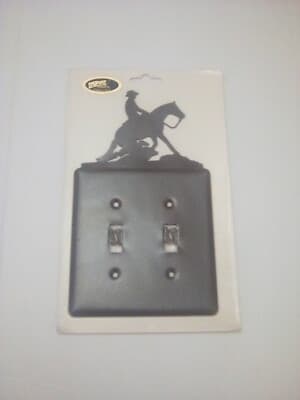 Horse Cowboy Double Light Switch Cover Plate Western Rustic Cabin Decor New