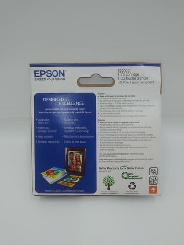 Epson T220220-S 220Cyan Standard Capacity Cartridge Ink New In Box