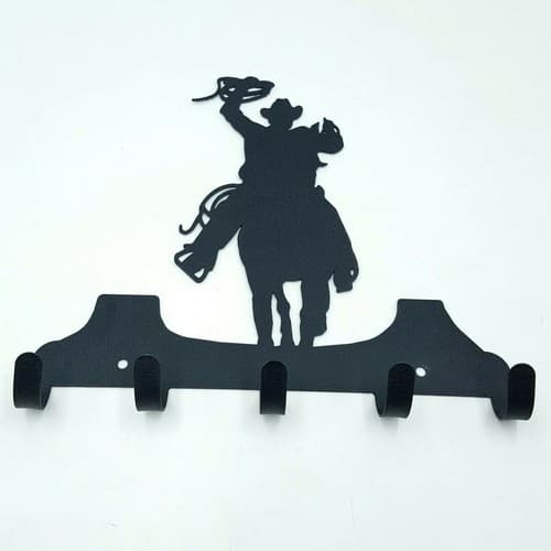 Metal Black Key Letter Holders With 5 Hooks Home Decor Wall Mounted Western