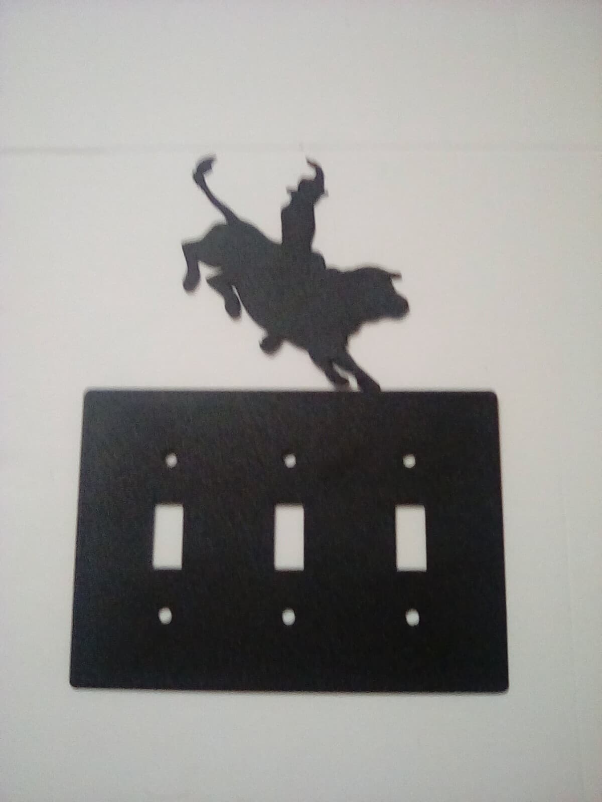 Switch Plate Cover Cowboy Bull Riding Rodeo Country Ranch Lodge Cabin Metal