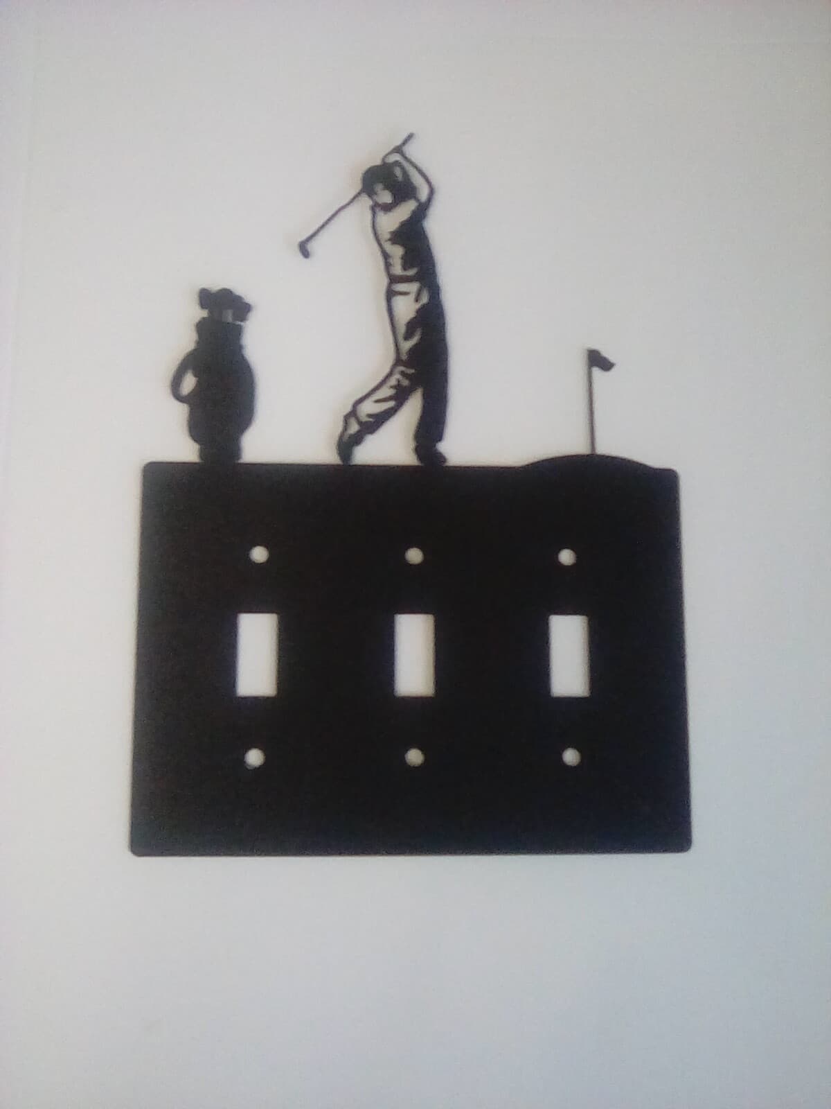 Golfer Golf Going Swing Switch Plate Cover Men Metal