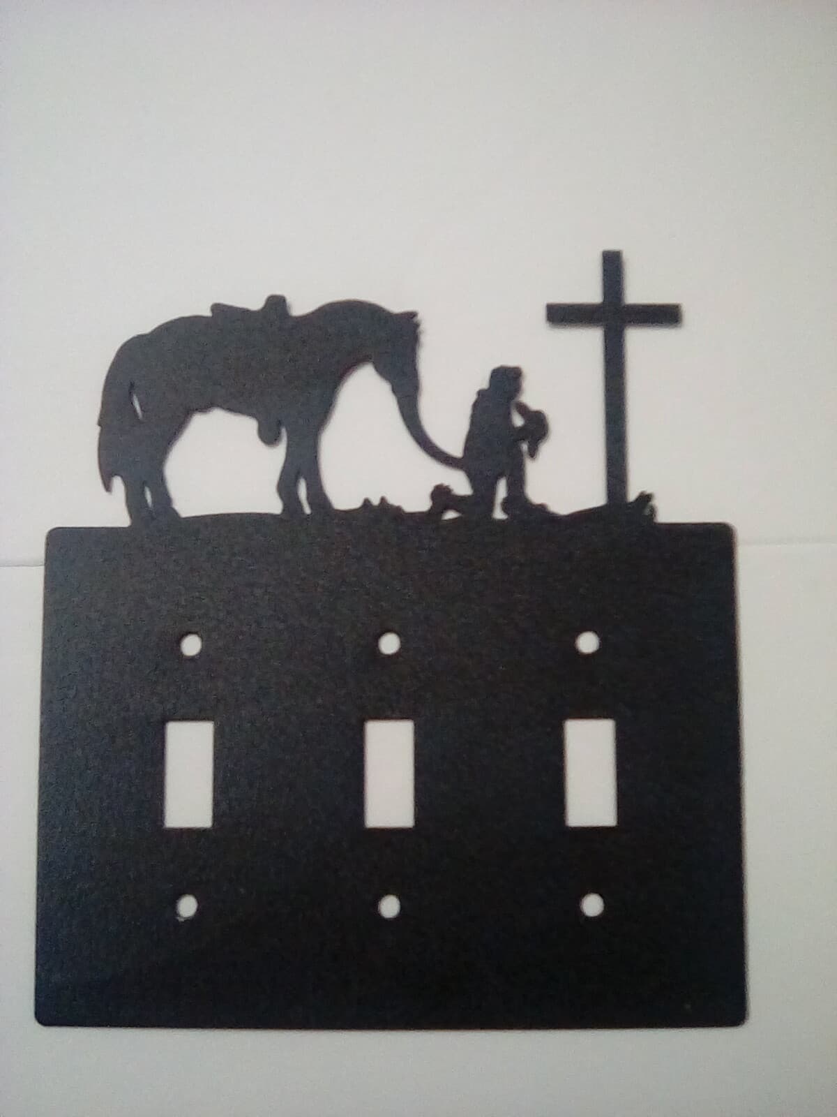 Switch Plate Covers Cowboy Horse Kneeling Praying Cross Country Ranch Cabin