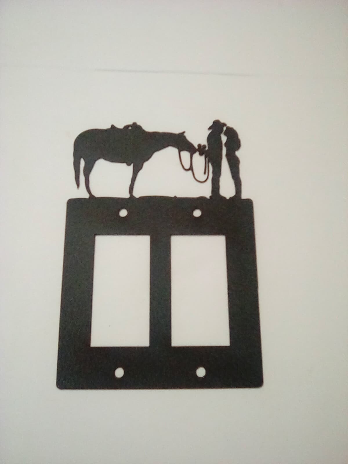 Double Toggle Plate Cover Cowboy Lady Love County Ranch Lodge Cabin Rustic New