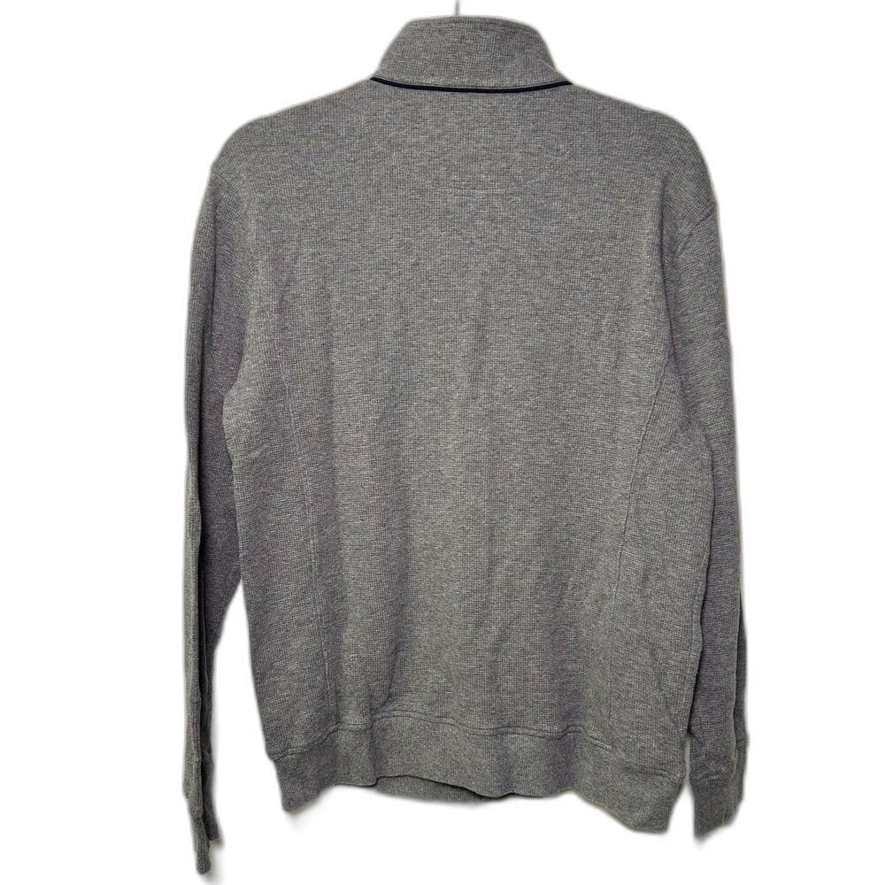 Michael Kors grey textured knit full-zip cardigan sweater Size L