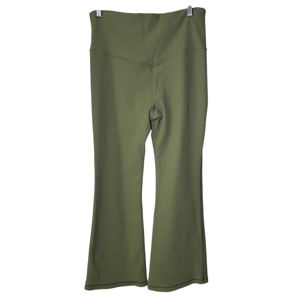 Athleta Green Elation Rib Crop Flare Pants Large