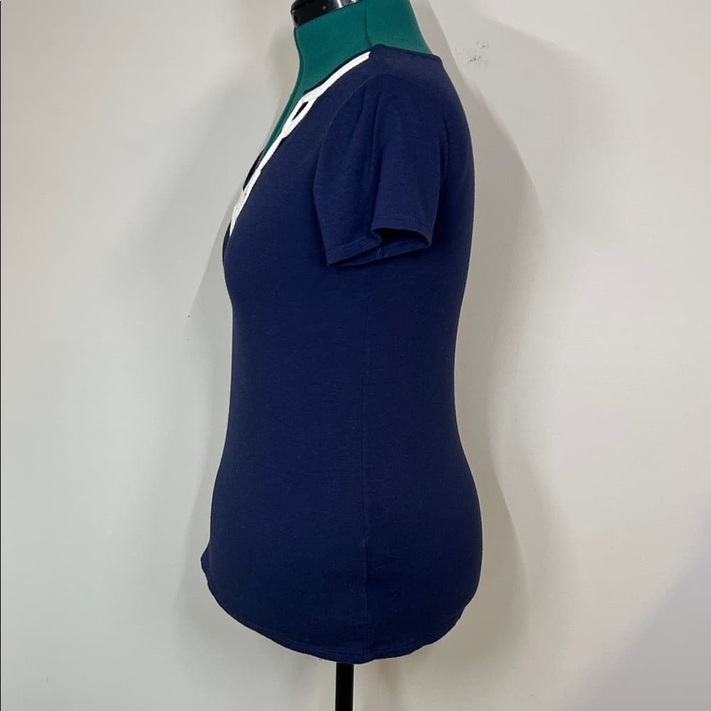 Lilly Pulitzer Nautical Navy Blue Women's Top with White Trim Size S