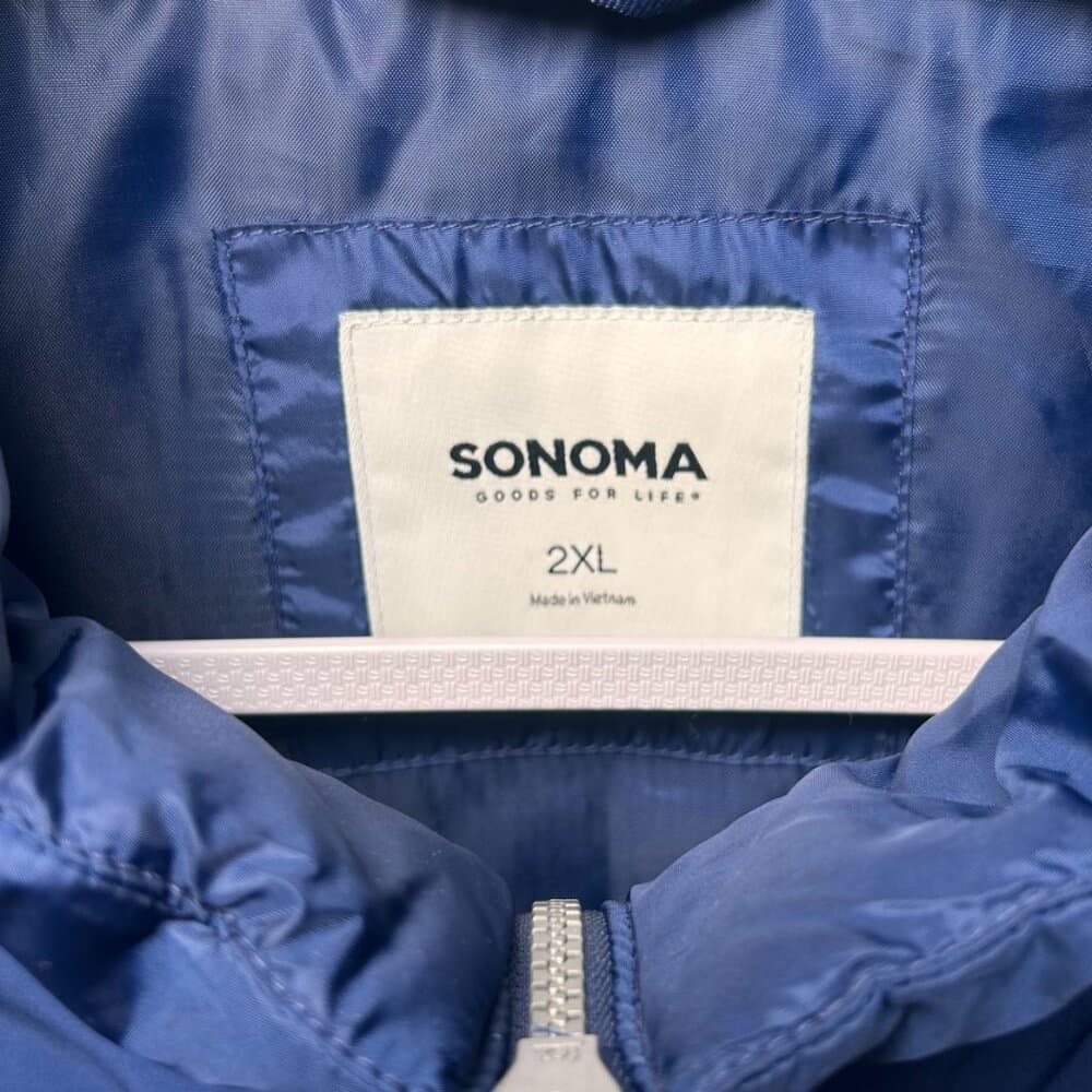 Sonoma Men's Blue and Red Puffer Vest 2XL