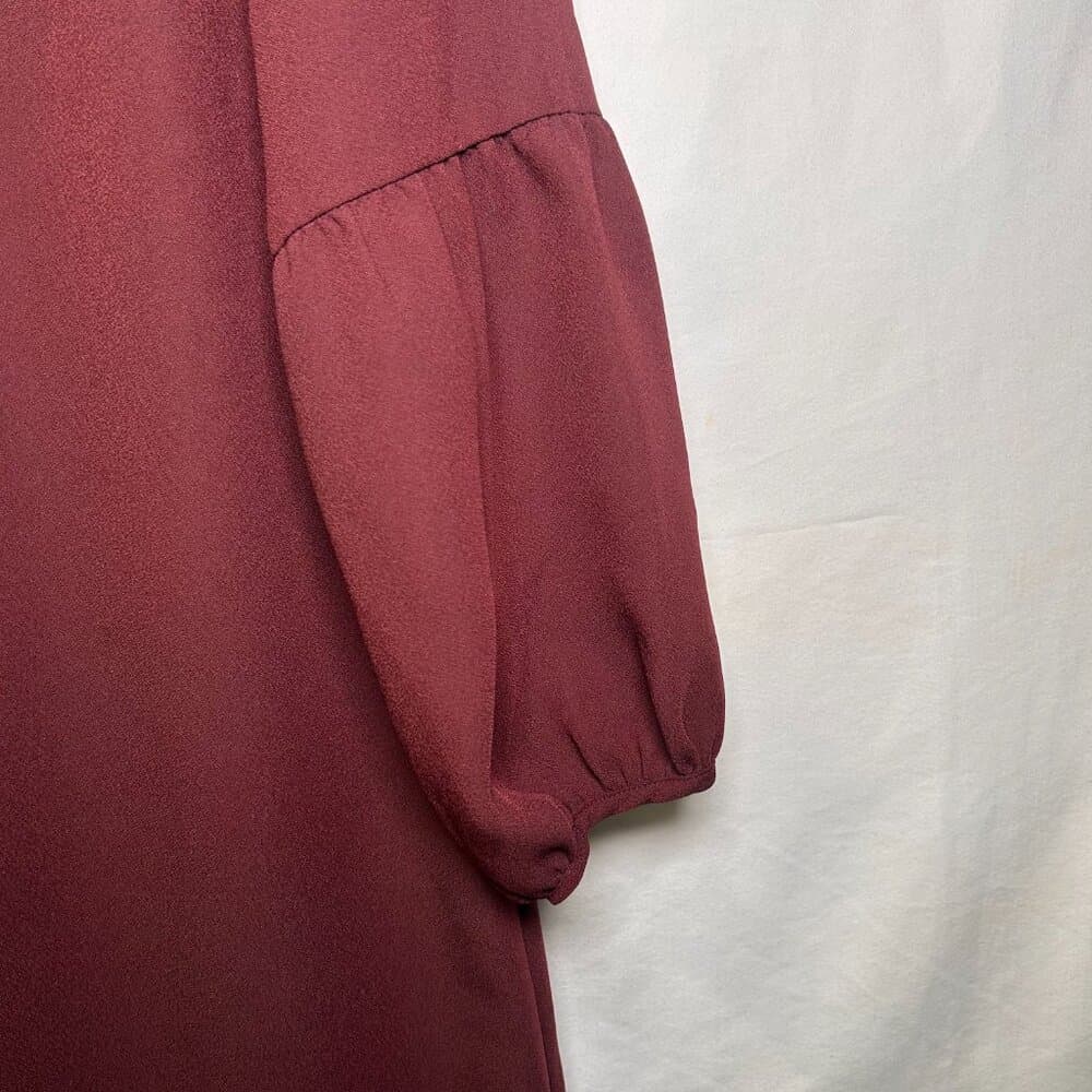 Ann Taylor Maroon Bell Sleeve Shift Dress Size 12