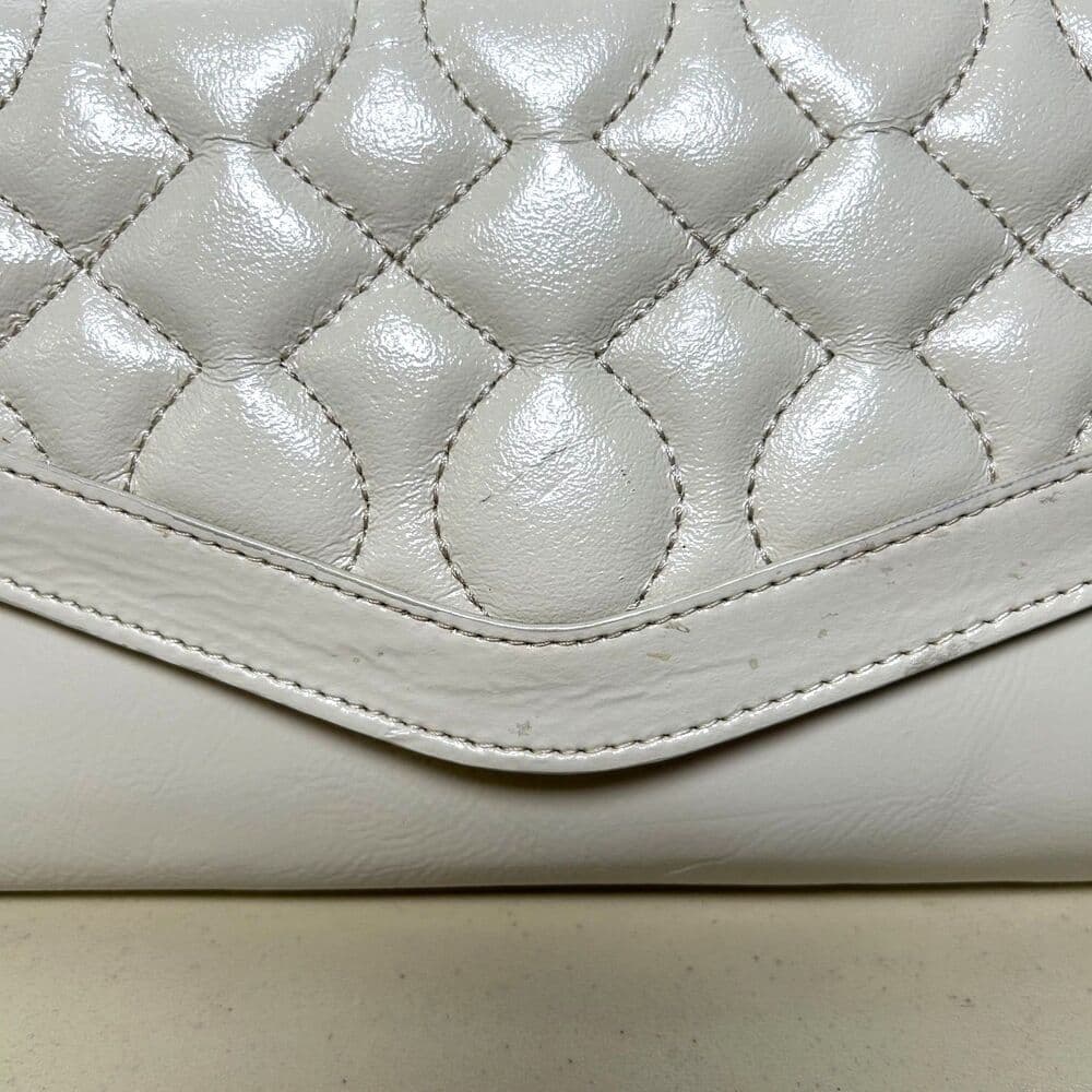 Hobo International Meryl Wallet Wristlet Clutch taupe quilted patent leather