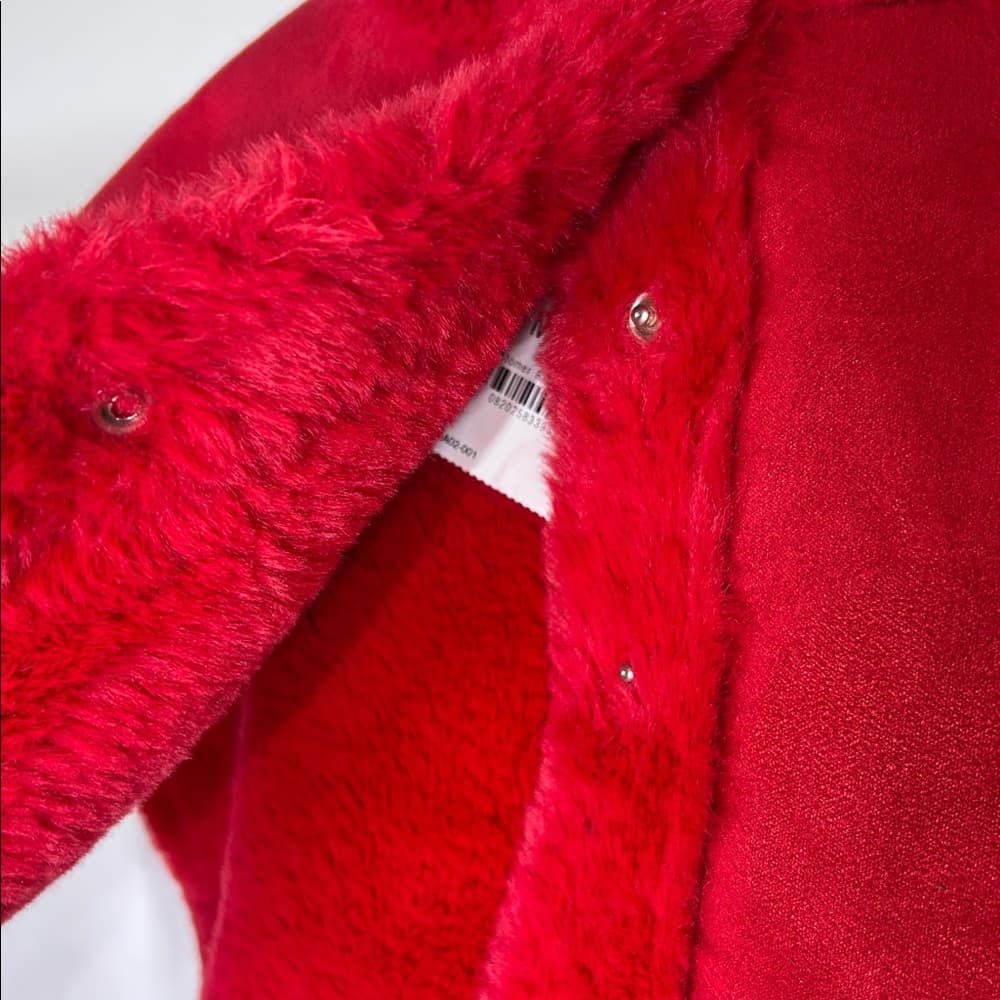 NWT First Impressions Red Faux Fur-Trimmed Kids Cape 3-6 months
