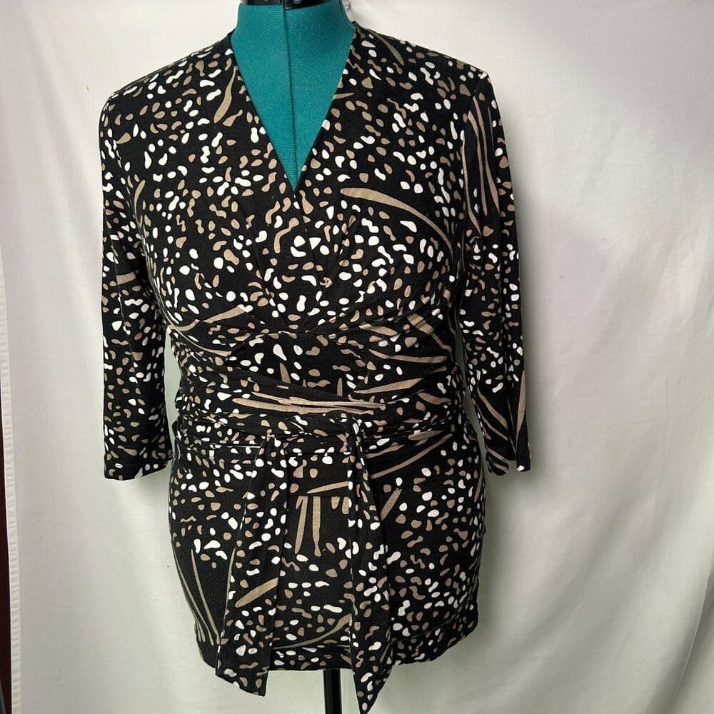 Banana Republic Issa Collection Animal Print Wrap Top Medium