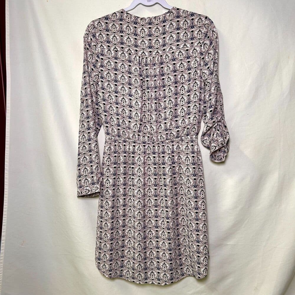 DR2 100% polyester long sleeve gray V-neck shirt dress Small