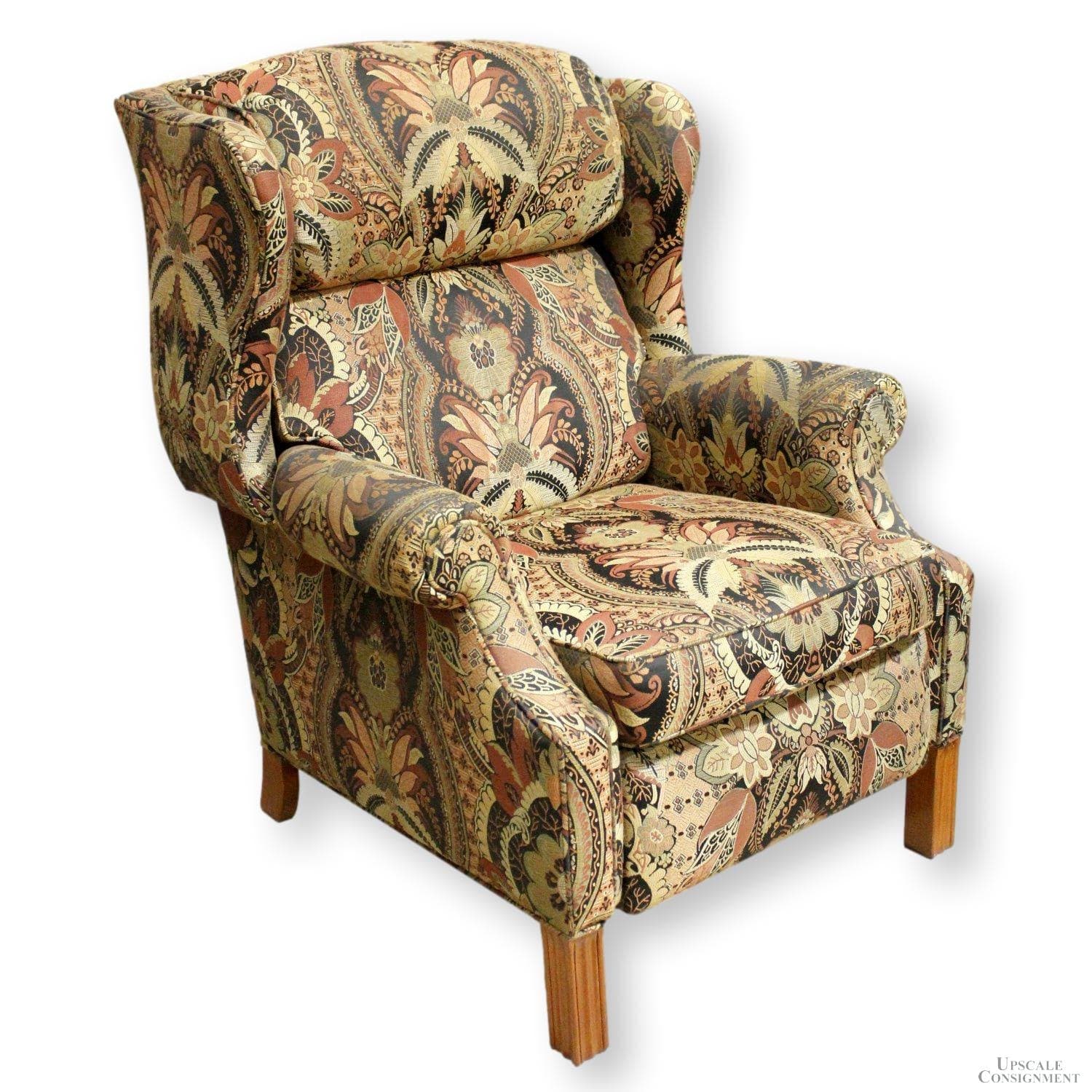Floral Tapestry Wingback Recliner - Multi-Color