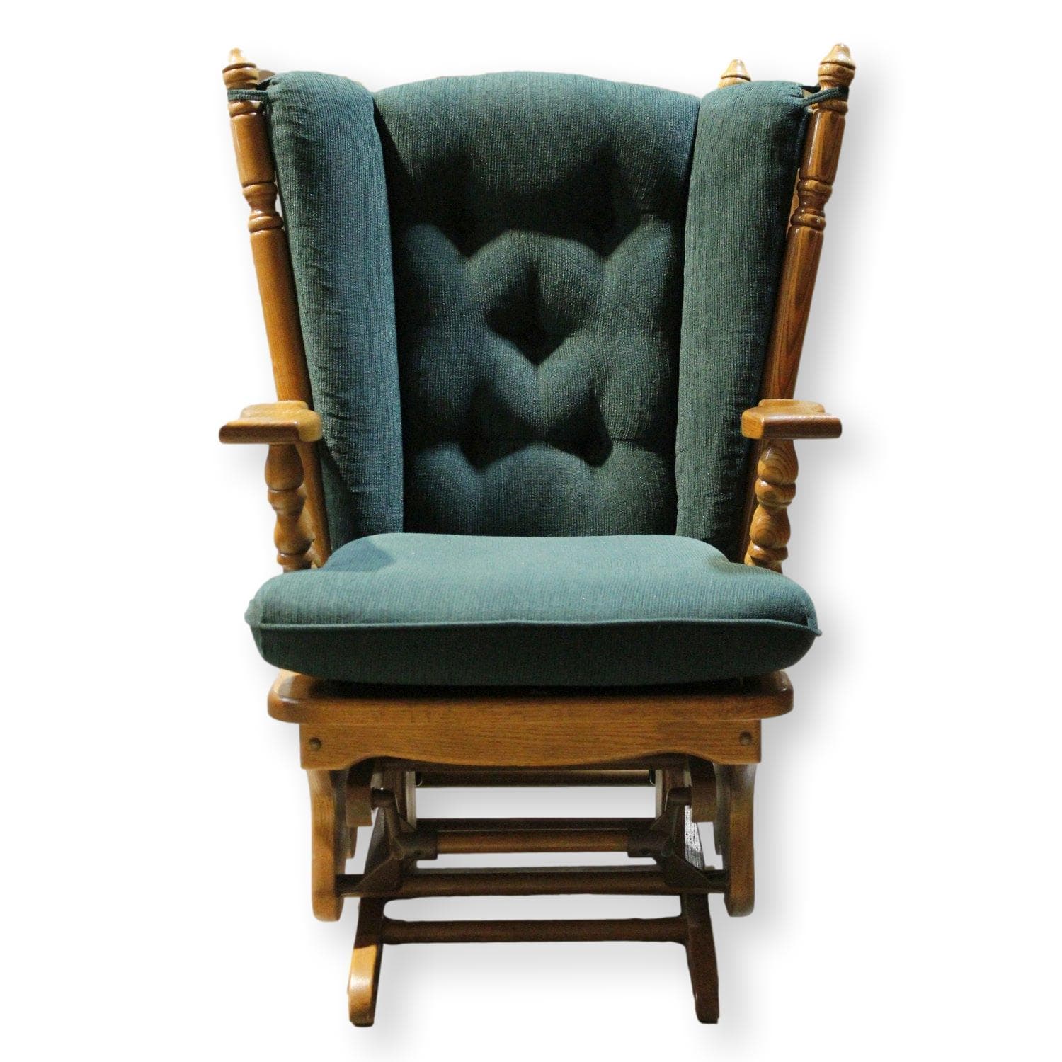 Oak Glider Chair w/Cushion - Green