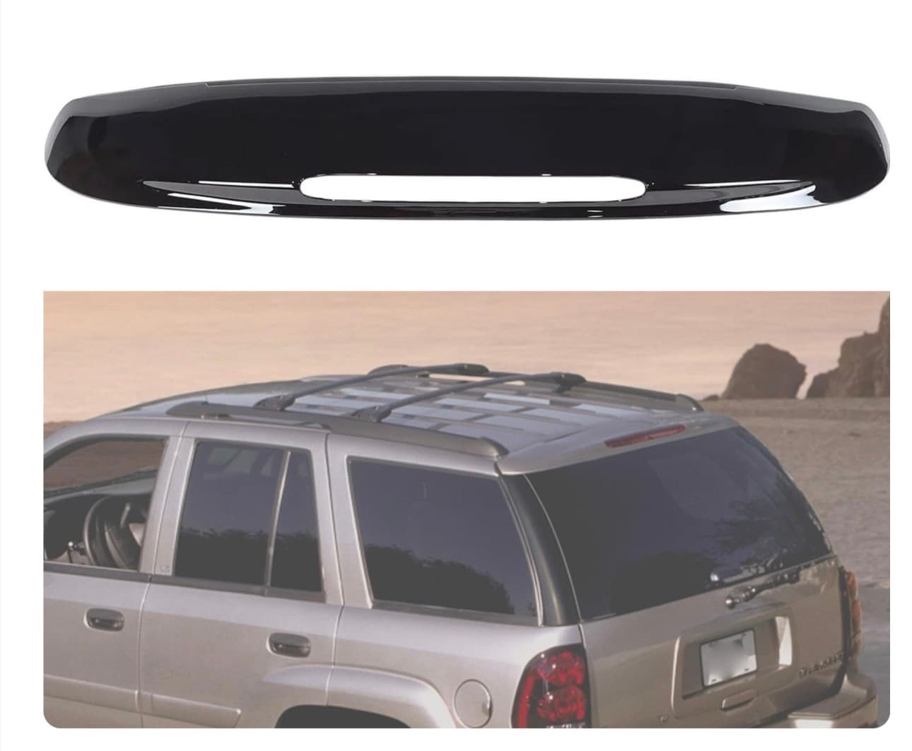 Rear Upper Tailgate Molding Compatible with 2002-2009 Chevy Trailblazer 19150496 GM1904106