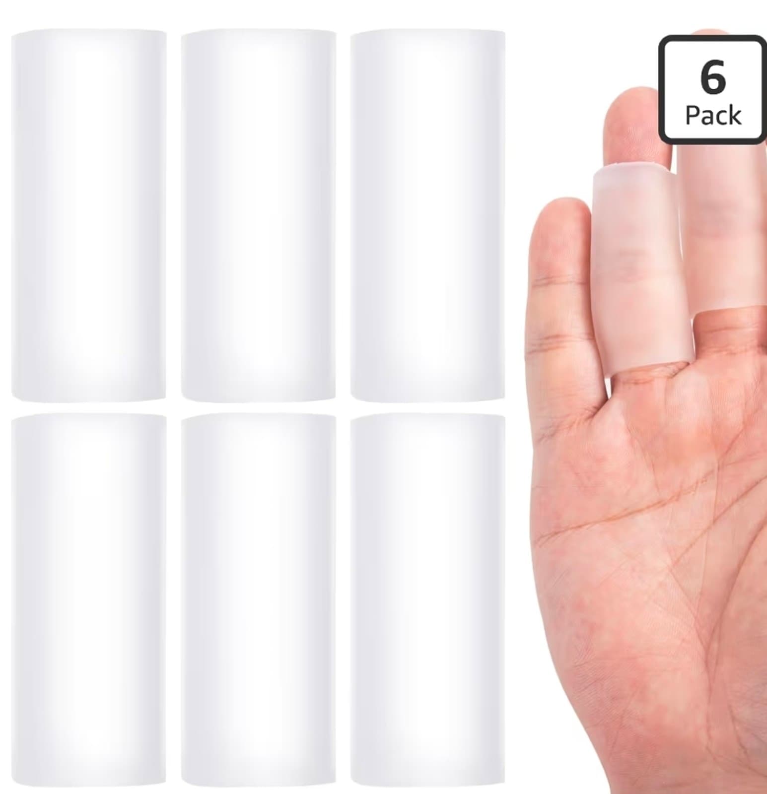 Gel Finger Sleeve, Silicone Finger Cots Protectors, Elastic Clear Finger Cushion