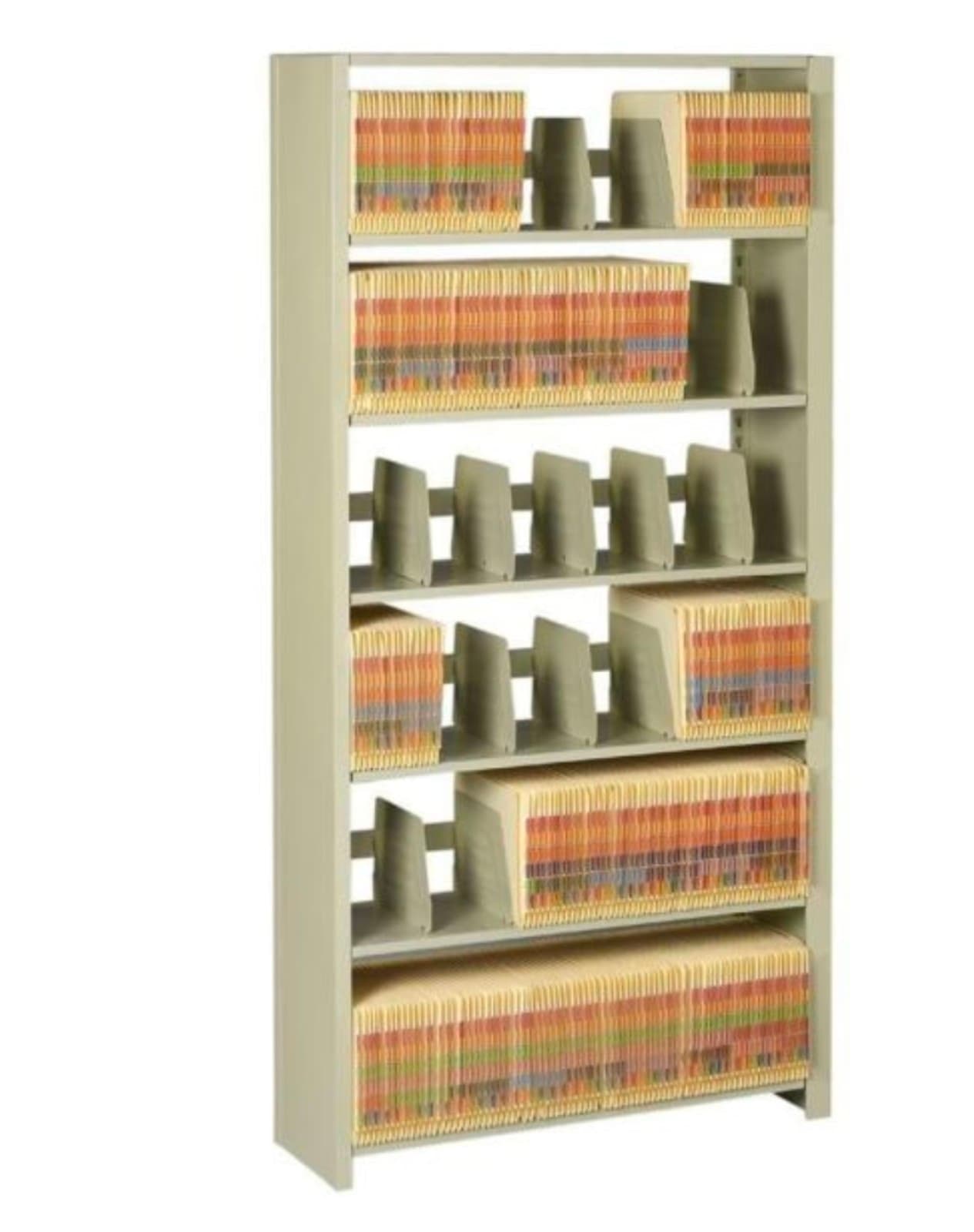 Tennsco Snap-Together Open Shelving Unit, 88"H x 48"W x 12"D, Sand