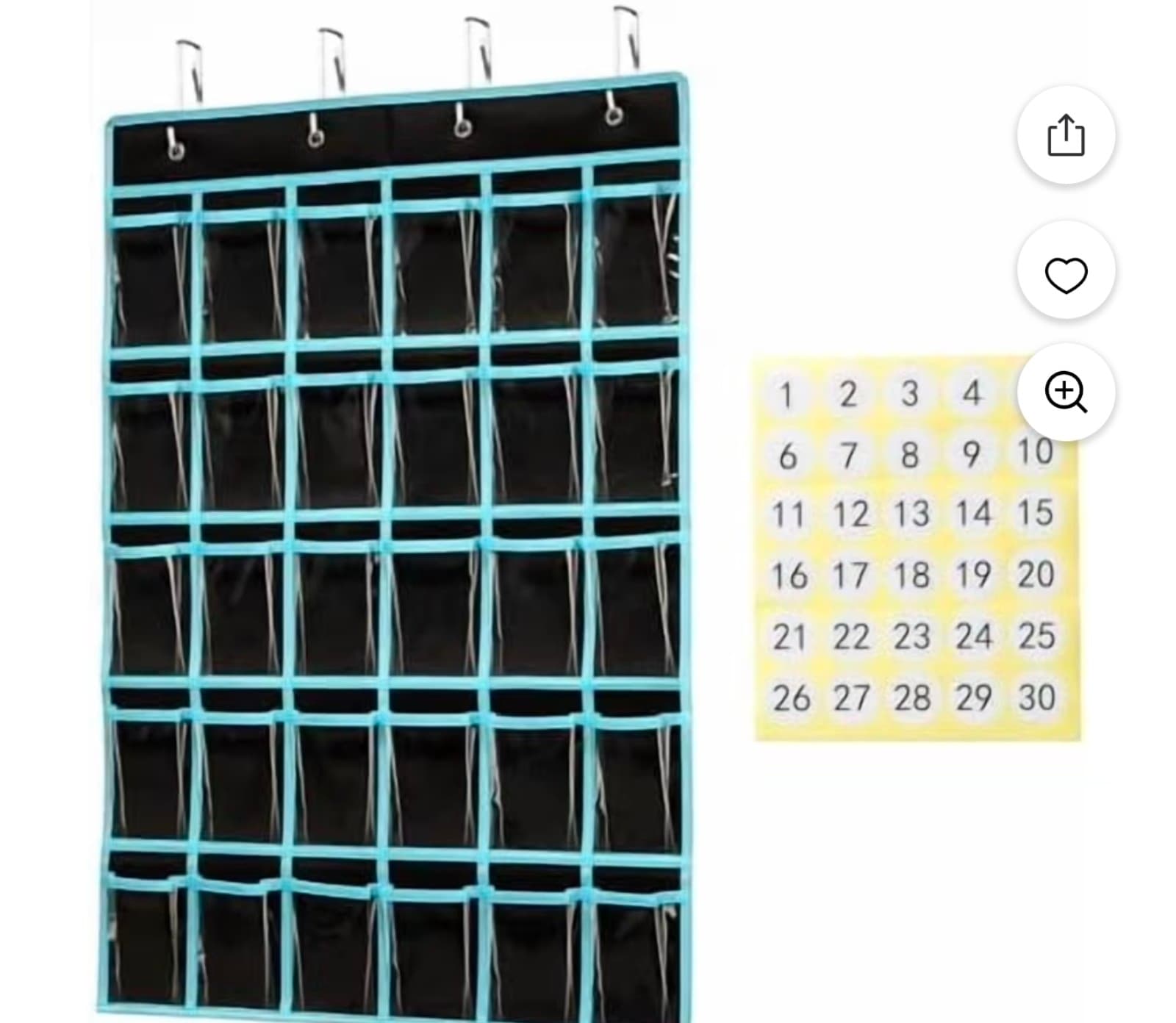 Classroom Pocket Chart Organizer,Cell Phones Calculator Holder for Classroom Sto