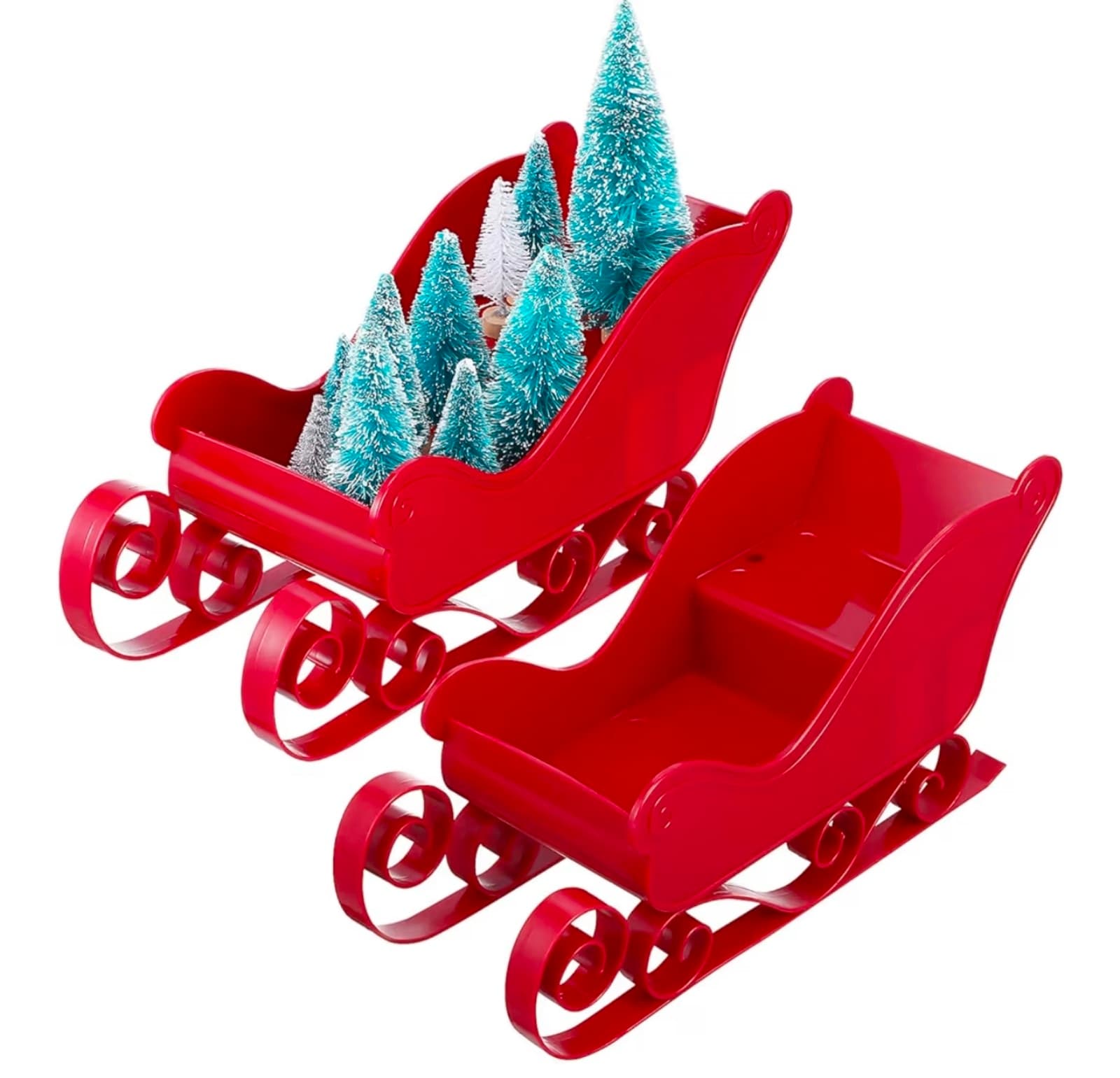 Christmas Sleigh Decor Elegant Design for Holiday Party Centerpiece 2pk